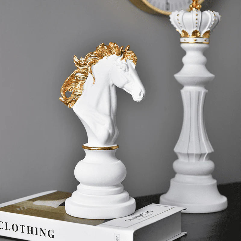 Estatueta Decorativa Peças de Xadrez em Resina - Neohousi