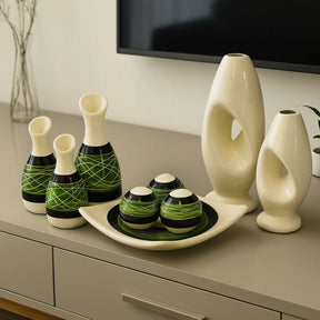 Jogo de Cerâmica Completo 9 Peças Decorativo - Neohousi