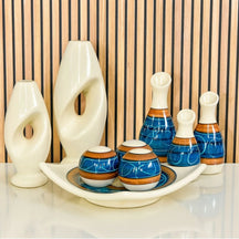 Jogo de Cerâmica Completo 9 Peças Decorativo - Neohousi