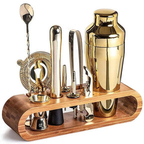 Kit Bartender 10 Peças de Aço Inox com Suporte de Bambu Neohousi - Neohousi