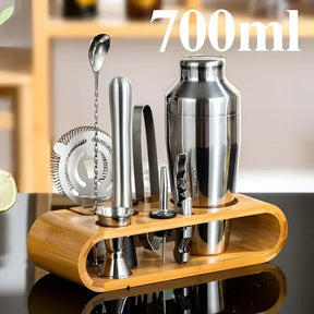 Kit Bartender 10 Peças de Aço Inox com Suporte de Bambu Neohousi - Neohousi