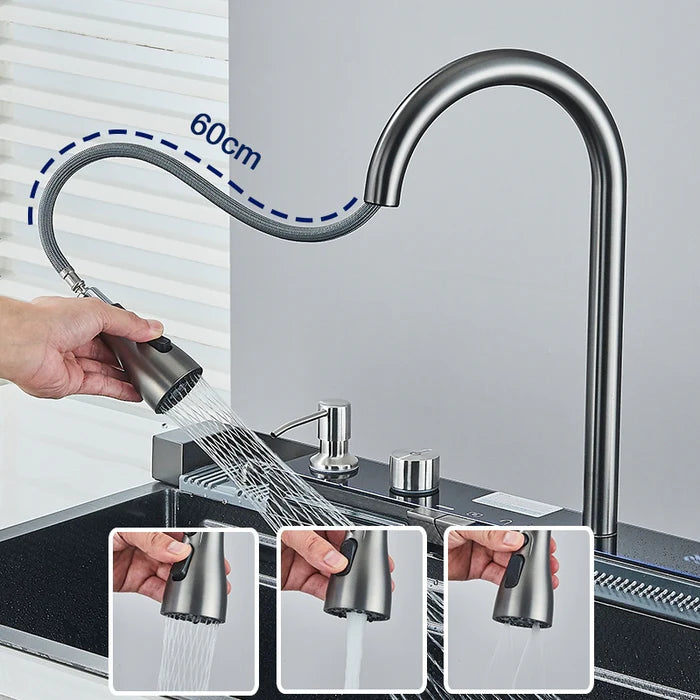Kit Cuba Gourmet AquaTech Smart Pro Aço Inox com Torneira Flexível - Neohousi