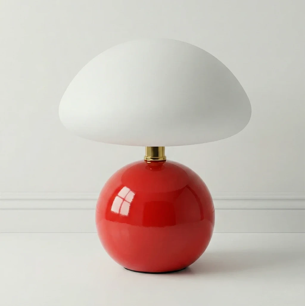 Luminária de Mesa Abajur Moderna Infantil Cogumelo LED Dimerizável Acrílico Groovy Colors