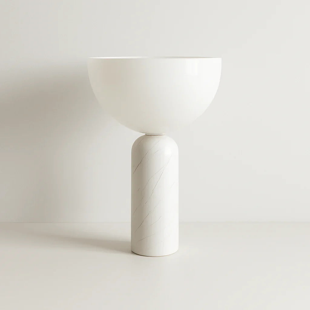 Luminária de Mesa Abajur Moderna Minimalista Mármore Vidro Velora