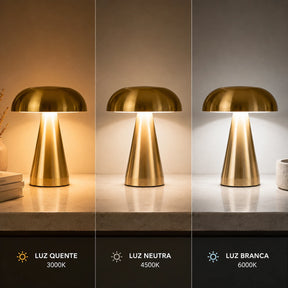Controle por toque da luminária de mesa cogumelo Aureli
