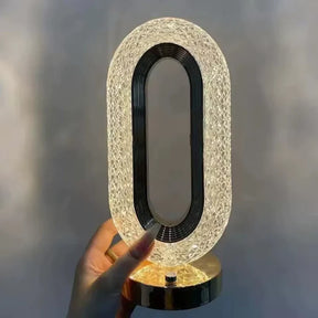 Luminária de Mesa LED Moderna Radiance Crystal Dourada Decorativa