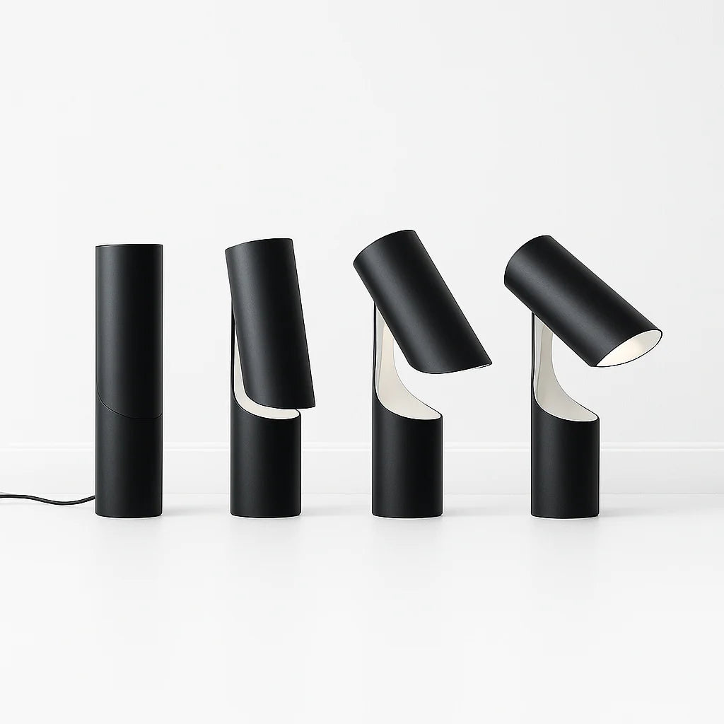 Luminária de Mesa Moderna Minimalista Metal Preto Helyx