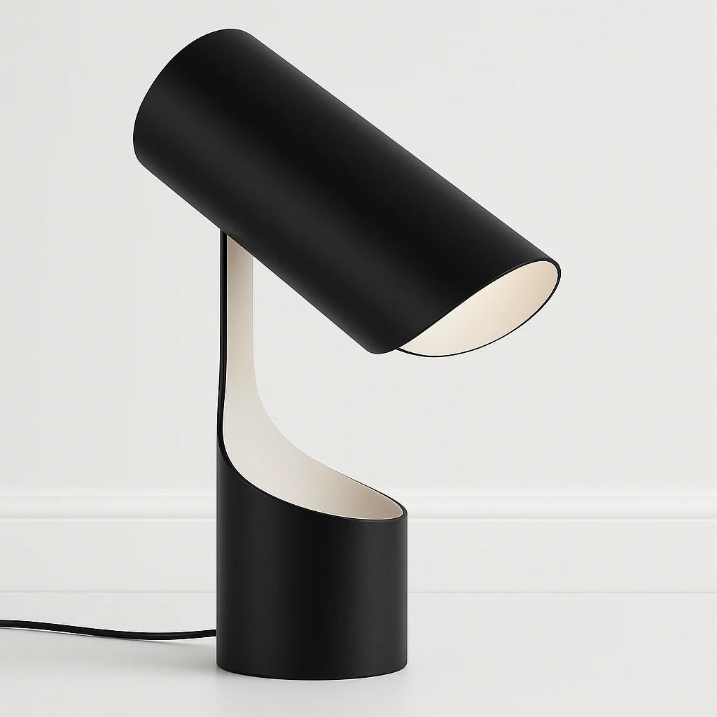 Luminária de Mesa Moderna Minimalista Metal Preto Helyx