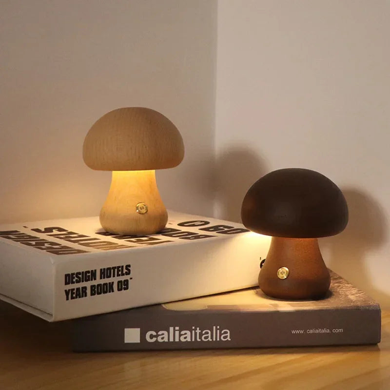 Luminária de Mesa Mushroom Led Recarregável com 3 Cores - Neohousi