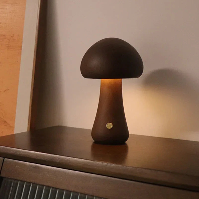 Luminária de Mesa Mushroom Led Recarregável com 3 Cores - Neohousi