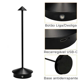 Luminária De Mesa Dilla Portátil Recarregável - Neohousi