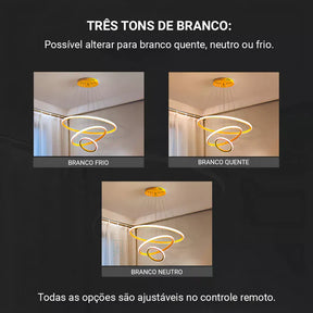 Lustre Pendente Nexus em LED com Controle Remoto - Neohousi