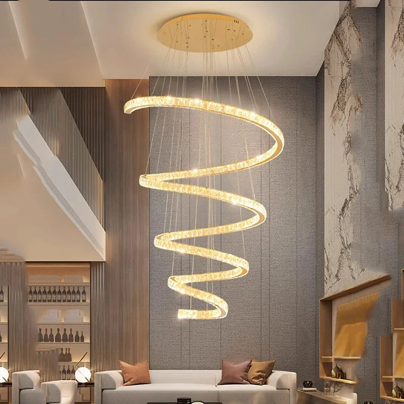 Lustre Pendente Espiral de Cristal Dubai - Neohousi