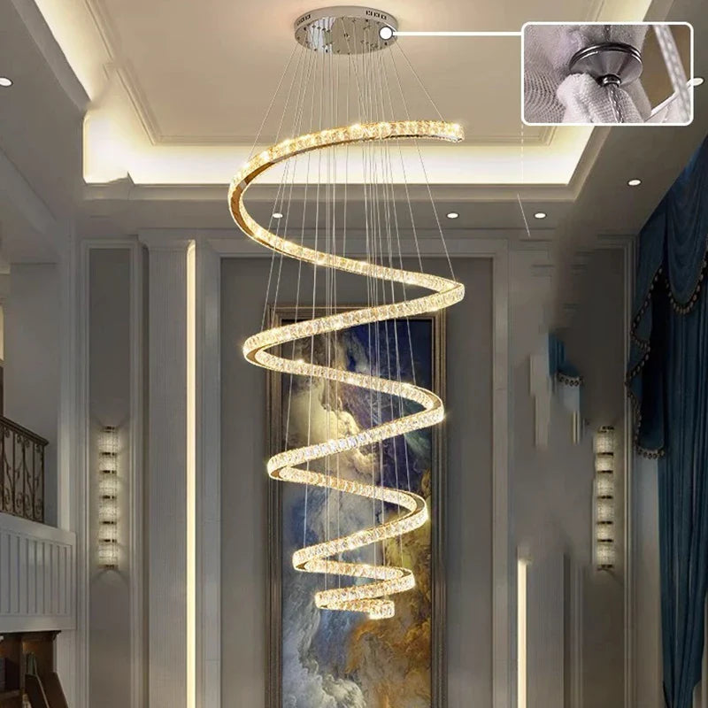 Lustre Pendente Espiral de Cristal Dubai - Neohousi
