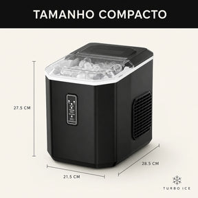 Máquina de Gelo Portátil Turbo Ice para Casa, Bar e Área Gourmet