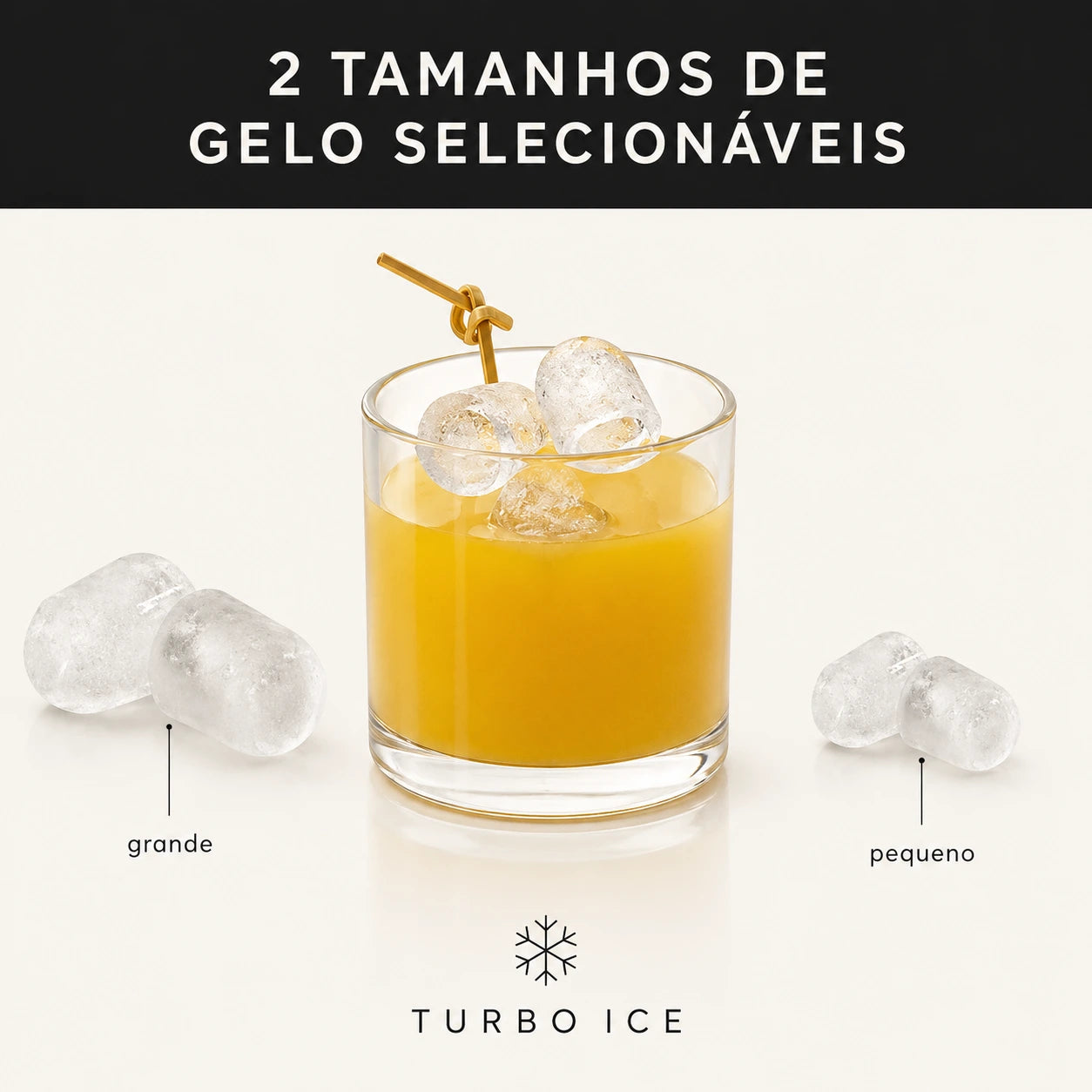 Máquina de Gelo Portátil Turbo Ice para Casa, Bar e Área Gourmet