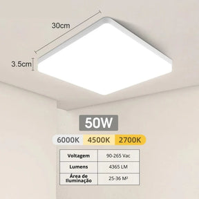 Plafon Quadrado Slim Led - Neohousi