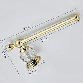 Porta Papel Higiênico Dourado Detalhe em Cristal - Neohousi