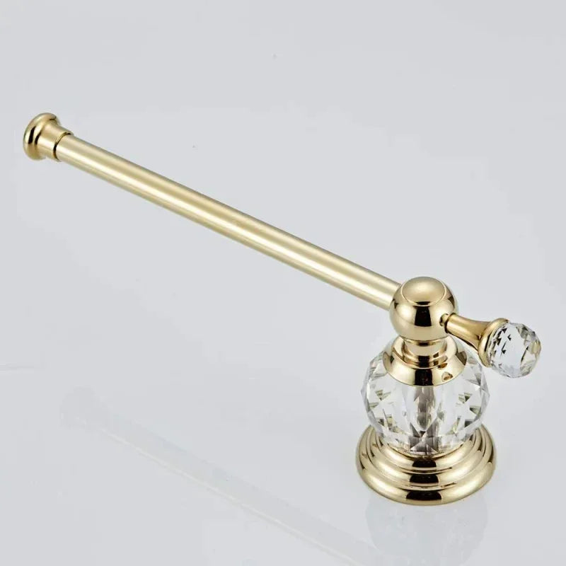 Porta Papel Higiênico Dourado Detalhe em Cristal - Neohousi