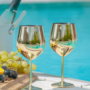 Taça de Vinho Colorida Inox Inquebrável - Neohousi