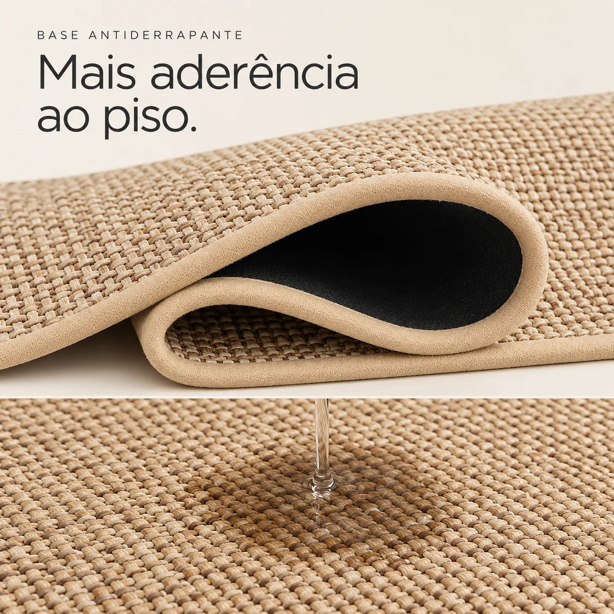 Base preta em PVC antiderrapante da passadeira Sava