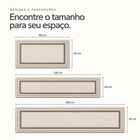 Medidas da passadeira Noma: 50x80, 40x120 e 50x160 centímetros