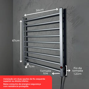 Toalheiro Térmico TowelPro Aquece e Seca Toalhas - Neohousi