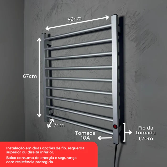 Toalheiro Térmico TowelPro Aquece e Seca Toalhas - Neohousi