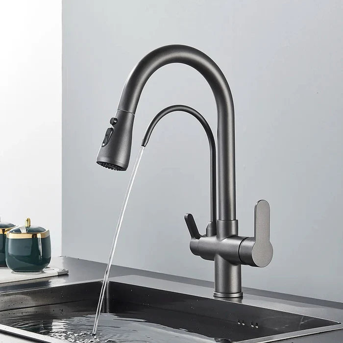 Torneira Gourmet Cozinha Milano Monocomando com Filtro de Água e Jato Extensível - Neohousi