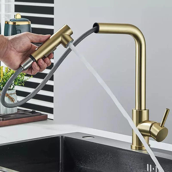 Torneira Gourmet Cozinha Helsinki Retrátil 360º Monocomando Pulverizador Dupla Misturador - Neohousi