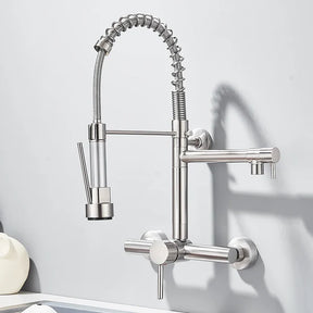 Torneira Gourmet Cozinha Monaco de Parede com Misturador e Jato Extensível - Neohousi