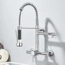 Torneira Gourmet Cozinha Monaco de Parede com Misturador e Jato Extensível - Neohousi