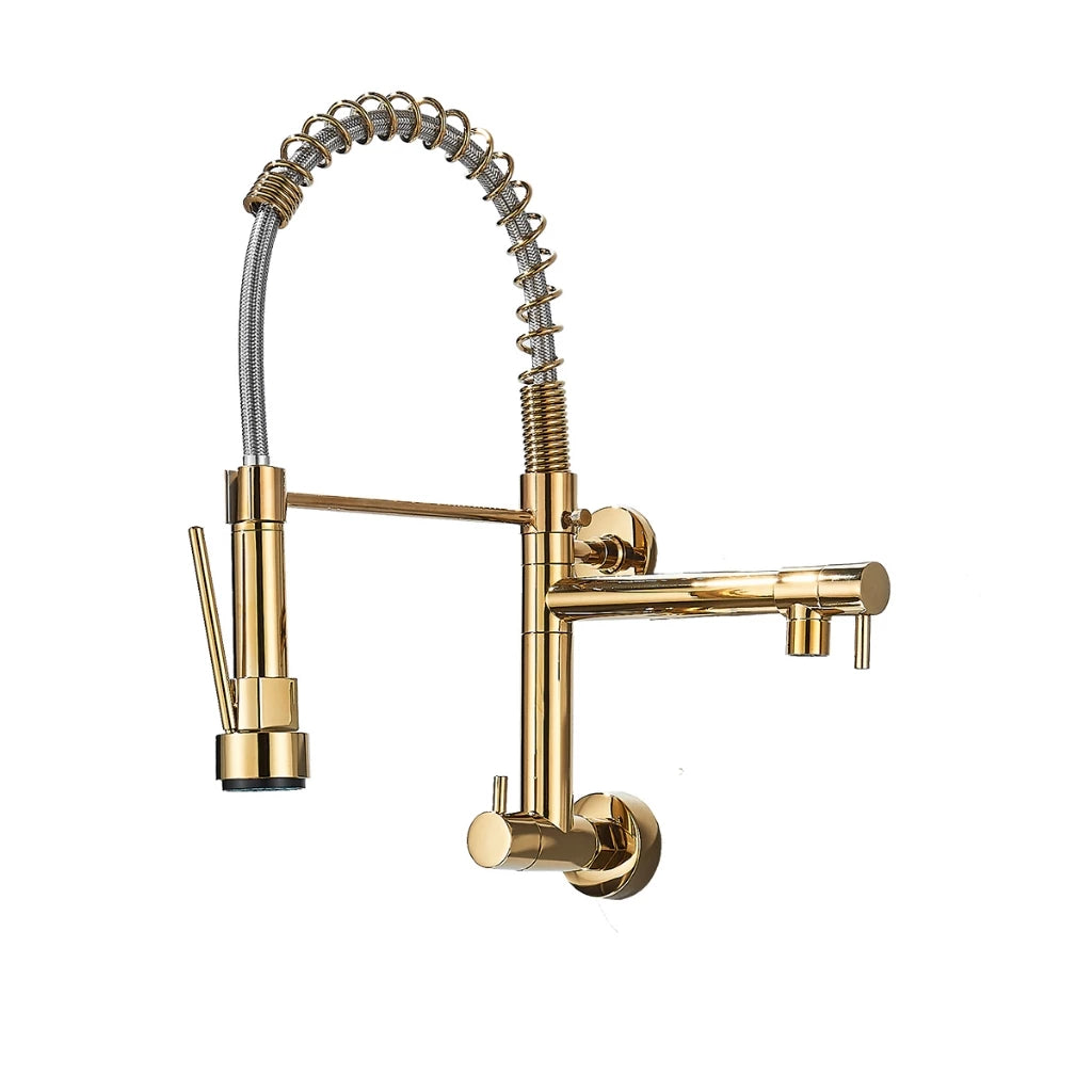 Torneira Gourmet Cozinha Monaco de Parede com Misturador e Jato Extensível - Neohousi