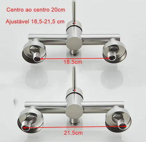 Torneira Gourmet Cozinha Monaco de Parede com Misturador e Jato Extensível - Neohousi