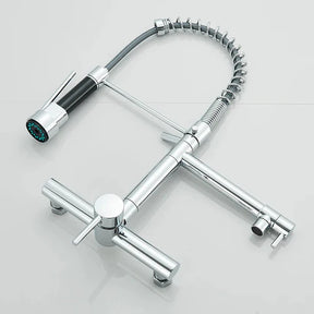 Torneira Gourmet Cozinha Monaco de Parede com Misturador e Jato Extensível - Neohousi