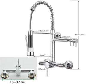 Torneira Gourmet Cozinha Monaco de Parede com Misturador e Jato Extensível - Neohousi