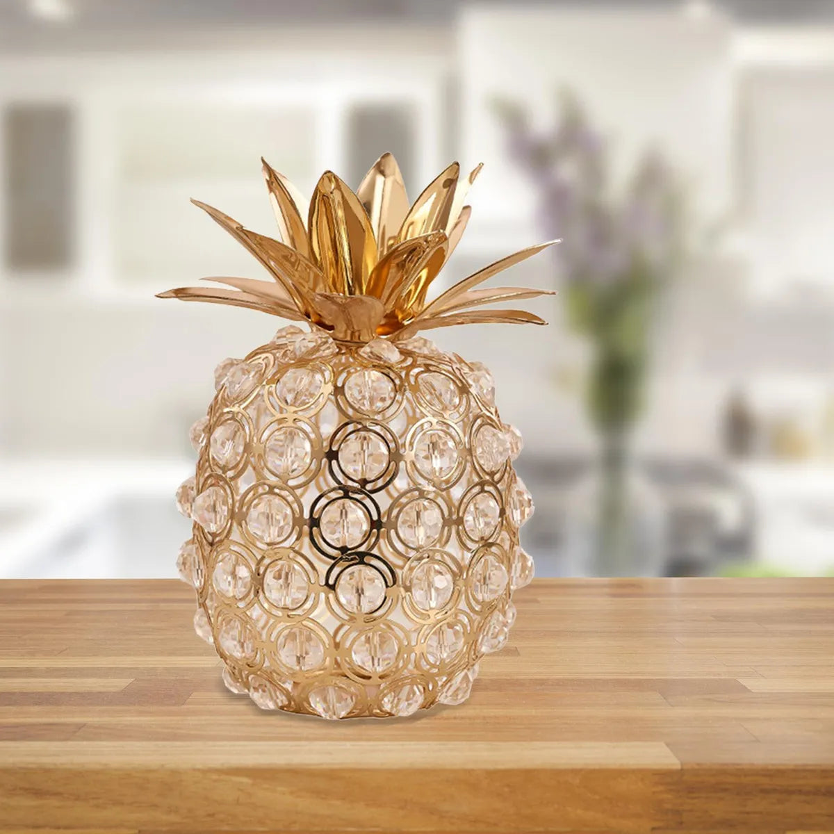 Trio Frutas Luxo Dourado com Cristais - Neohousi