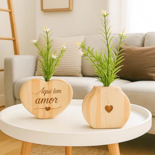 Vaso Decorativo em Madeira - Neohousi