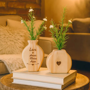 Vaso Decorativo em Madeira - Neohousi