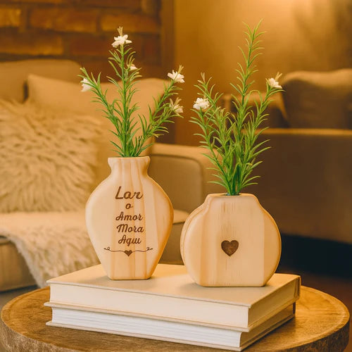 Vaso Decorativo em Madeira - Neohousi