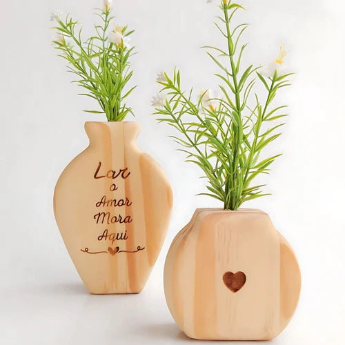 Vaso Decorativo em Madeira - Neohousi